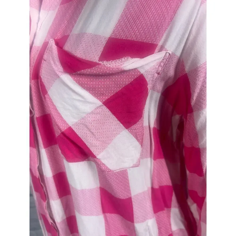 Khakis & Co Pink Plaid Button-Up Blouse - Women's 1X - Picture 7 of 7